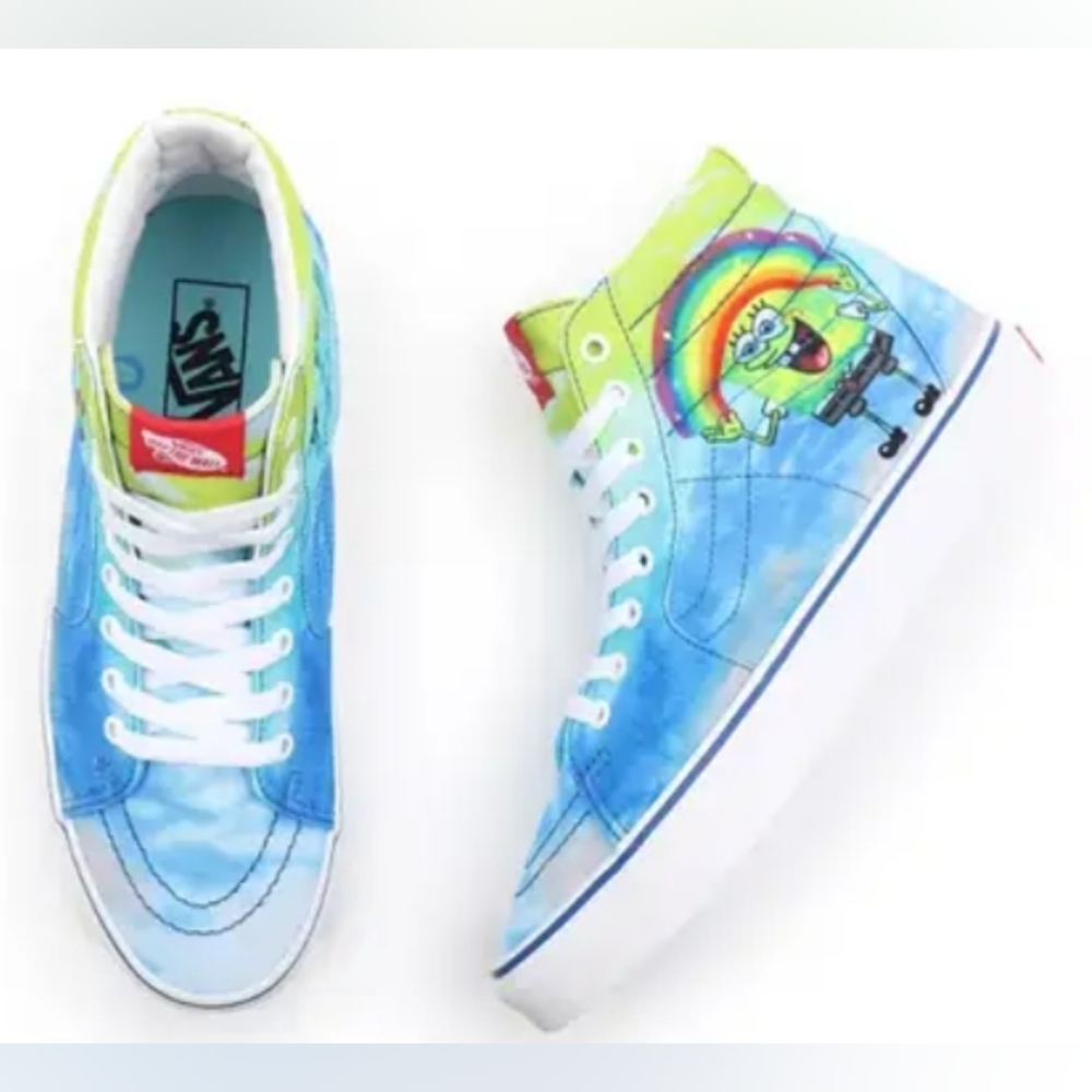 Vans X SpongeBob Sk8-Hi Imaginaaation Skate Sneakers Size 10 NWOT $110 - Picture 3 of 10